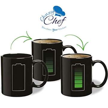 Heat Changing Sensitive Funny Mug Coffee & Tea Unique Magic Color Changing Cup 12 oz Battery Charging Design Drinkware Ceramic Mugs Birthday Christmas Gift Idea for Mom Dad Women Men