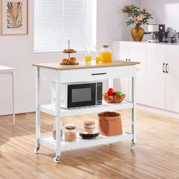 Yaheetech Kitchen Island Cart with Drawer & Storage