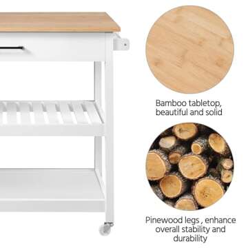 Yaheetech Kitchen Island Cart with Drawer & Storage