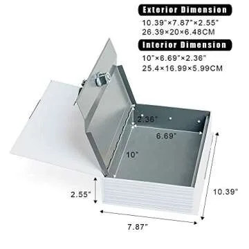 Large Diversion Book Safe Storage Box (Size 10.5"×8"×2.6") With Security Combination Lock, Dictionary Secret Hidden Safe (Love-Combination)