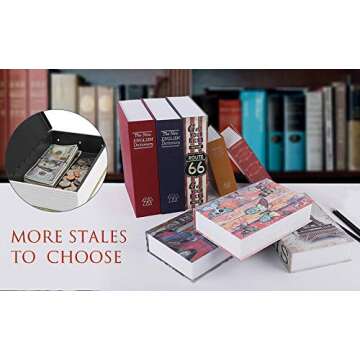 Large Diversion Book Safe Storage Box (Size 10.5"×8"×2.6") With Security Combination Lock, Dictionary Secret Hidden Safe (Love-Combination)