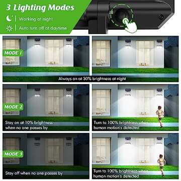 Solar Powered Outdoor Motion Sensor Lights, 2 Packs