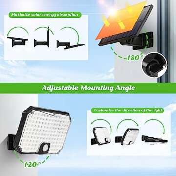 Solar Powered Outdoor Motion Sensor Lights, 2 Packs