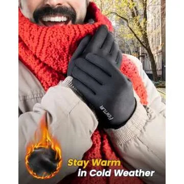 FEWTUR Winter Gloves for Men and Women Cold Weather - Waterproof Touchscreen Gloves for Running Hiking Bike, Water Proof Snow Warm Touch Screen Biking Driving Soccer