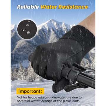 FEWTUR Winter Gloves for Men and Women Cold Weather - Waterproof Touchscreen Gloves for Running Hiking Bike, Water Proof Snow Warm Touch Screen Biking Driving Soccer