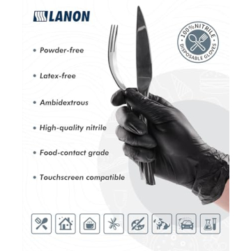 LANON Disposable Nitrile Cooking Gloves for Food Safety