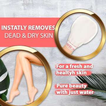 (1 Count Medium) Kelebek Premium Natural Exfoliating Gloves, Turkish Hammam Kese, Original Exfoliating Mitt, Body Scrub for Men and Women