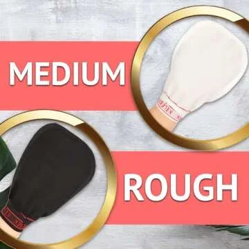 (1 Count Medium) Kelebek Premium Natural Exfoliating Gloves, Turkish Hammam Kese, Original Exfoliating Mitt, Body Scrub for Men and Women