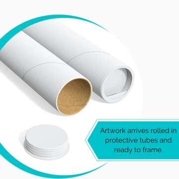 By Being Yourself Inspirational Wall Art Quotes Painting Print Blue Green and Teal Gifts for Friends Meditation Decor Unframed (8x10)