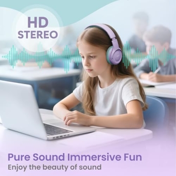 Kids Headphones with Cord - Safe Stereo Sound for All