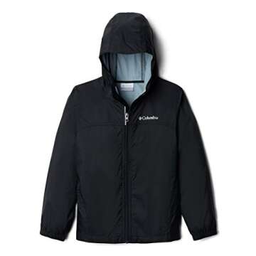 Columbia Youth Boys Glennaker Rain Jacket, Black, Small