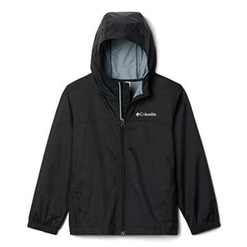 Columbia Youth Boys Glennaker Rain Jacket, Black, Small