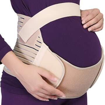 NEOtech Care Maternity Belt - Pregnancy Support - Waist/Back/Abdomen Band, Belly Brace (White, Size L)