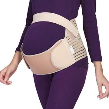 NEOtech Care Maternity Belt - Pregnancy Support - Waist/Back/Abdomen Band, Belly Brace (White, Size L)