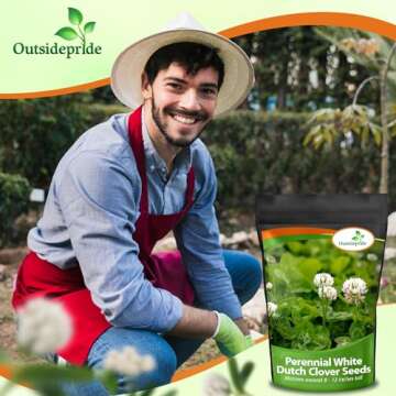 Outsidepride Perennial White Dutch Clover Seed - 2 lbs. Nitrocoated, Inoculated Clover Seeds for Lawn Alternative, Erosion Control, Food Plots, Ground Cover, & Pasture Mixtures in USDA Zones 3-10