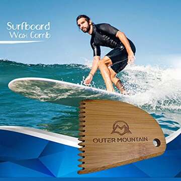 Eco-Friendly Bamboo Surfboard Wax Comb for Surfers