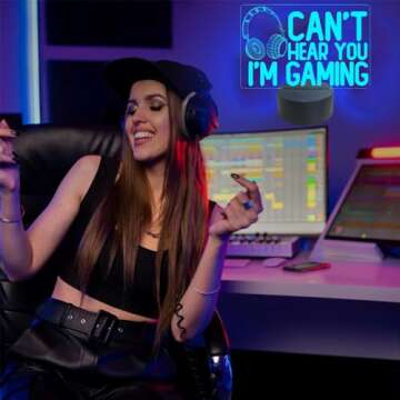 XOIDMIVCN Gamer Night Light, Can't Hear You I'm Gaming Night Light for Boys Girls, 3D Illusion Gamer Lamp with 16 Color LED Bedside Gaming Lamp with Touch & Remote for Bedroom Kids Room Gamer Room