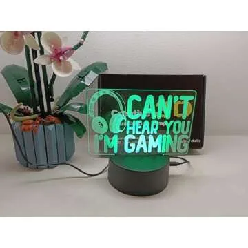 XOIDMIVCN Gamer Night Light, Can't Hear You I'm Gaming Night Light for Boys Girls, 3D Illusion Gamer Lamp with 16 Color LED Bedside Gaming Lamp with Touch & Remote for Bedroom Kids Room Gamer Room