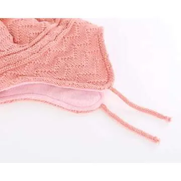 Connectyle Kids Winter Beanies Cap Pom Pom Fleece Lined Pink