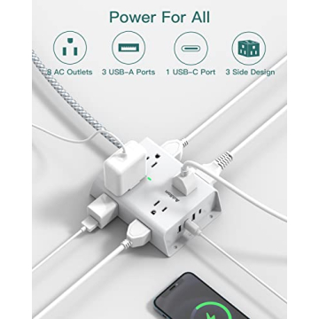 12 IN 1 Power Strip with USB-C for Home and Office