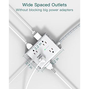 12 IN 1 Power Strip with USB-C for Home and Office