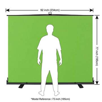 Portable EMART 77x92in Green Screen for Video Production