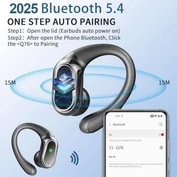 Wireless Earbuds, 2025 Bluetooth 5.4 Headphones Sport, Bluetooth Earbuds with ENC Noise Canceling Mi...