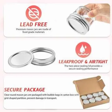 TUZAZO 4oz Mason Jars 8 Pack for Crafts & Storage