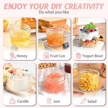 TUZAZO 4oz Mason Jars 8 Pack for Crafts & Storage