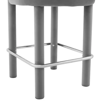 Modway EEI-6384-GRY-SLV Toulouse Performance Velvet Counter Stool, Gray Silver