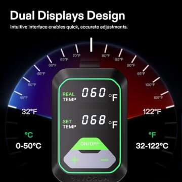 VIVOSUN 10"x20.75" Seedling Heat Mat with Built-in Temperature Controller, UL & MET-Certified Waterproof Plant Heating Pad for Germination, Hydroponics, Brewing, Breeding, and Greenhouses