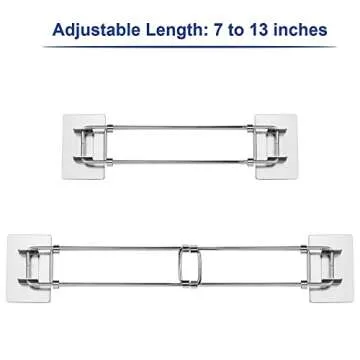 RV Shower Corner Storage Bar- Adjustable Stainless Steel Rod for Corner Shelves in Camper, Length 7-...
