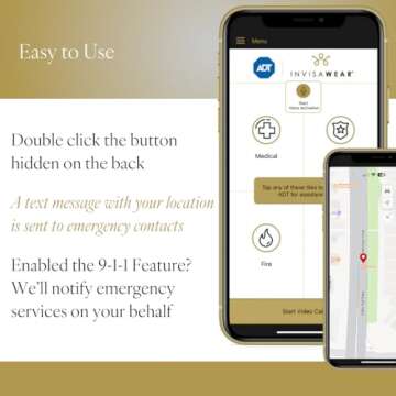 invisawear Smart Jewelry - Personal Safety Device - Gold Expandable Bracelet …