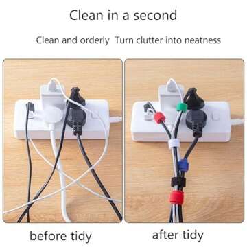 120PCS Reusable Fastening Cable Ties - BSELEYY 6 in Cable Management Ties Cable Straps With Hook and Loop Multipurpose Adjustable Cord Ties Cord Organizer for Home Office (Black)