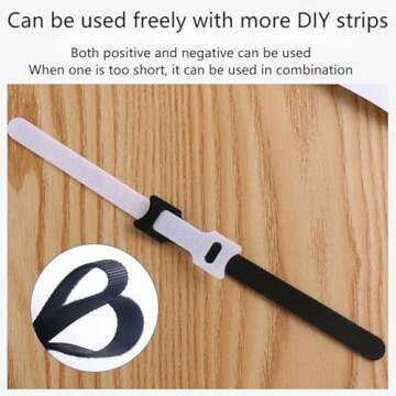 120PCS Reusable Fastening Cable Ties - BSELEYY 6 in Cable Management Ties Cable Straps With Hook and Loop Multipurpose Adjustable Cord Ties Cord Organizer for Home Office (Black)