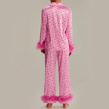 Yiulangde Christmas Silk Pajamas Set for Women - Cute & Cozy