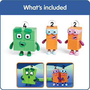 hand2mind Numberblocks Four and The Terrible Twos, Cartoon Action Figure Set, Toy Figures, Play Figu...