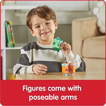 hand2mind Numberblocks Four and The Terrible Twos, Cartoon Action Figure Set, Toy Figures, Play Figure Playsets, Small Figurines for Kids, Number Toys, Math Toys, Stocking Stuffers for Kids 3-5