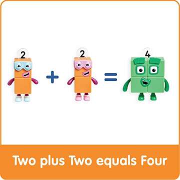 hand2mind Numberblocks Four and The Terrible Twos, Cartoon Action Figure Set, Toy Figures, Play Figure Playsets, Small Figurines for Kids, Number Toys, Math Toys, Stocking Stuffers for Kids 3-5
