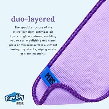 Pure-Sky Eyeglass Cleaner Cloth – Streak Free Ultra Microfiber Eyeglass Cleaner Wipes - Leaves no Wiping Marks - [3 Pack] - Cleans Lenses, Glasses, Screens, Cameras, Cell Phone, Eyeglasses, Tablets