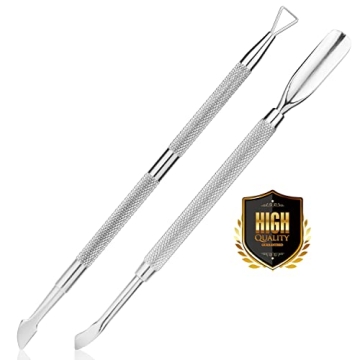 2PCS Professional Stainless Steel Cuticle Pusher Set for Nails