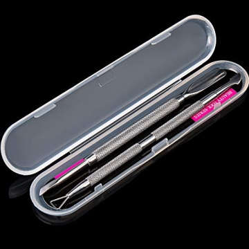 2PCS Professional Stainless Steel Cuticle Pusher Set for Nails