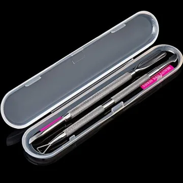 2PCS Professional Stainless Steel Cuticle Pusher Set for Nails