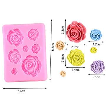 2PCS Rose Flowers silicone molds Cake Chocolate Mold wedding Cake Decorating Tools Fondant Sugarcraft Cake Molds