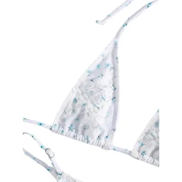 MakeMeChic Floral Triangle Bikini Set - Sexy Summer Swimwear
