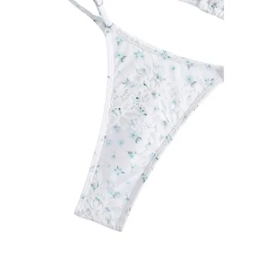 MakeMeChic Floral Triangle Bikini Set - Sexy Summer Swimwear