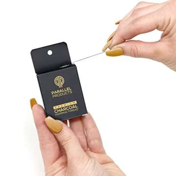 Parallel Products - Premium Eyebrow Mapping String for Microblading - Pre-Inked - 1 mm Charcoal Thre...