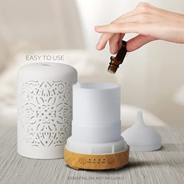 Elegant Ceramic Essential Oil Diffuser with Auto Shut-Off