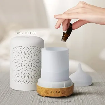 Elegant Ceramic Essential Oil Diffuser with Auto Shut-Off