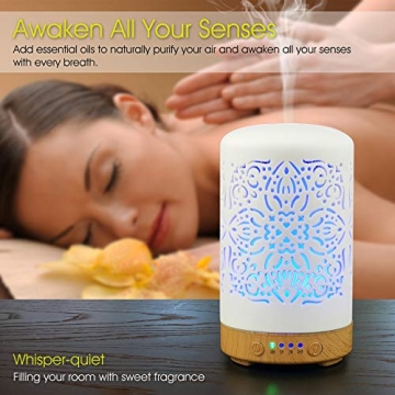 Elegant Ceramic Essential Oil Diffuser with Auto Shut-Off